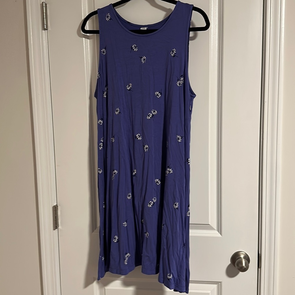 Old Navy Dress Size XL Mini A-Line Shift Dress Purple with White Flowers